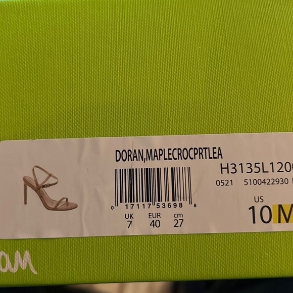 Sam Edelman Doran Maple croc embossed print leather heels sandals nude Sz‎ 10 M - Picture 14 of 14